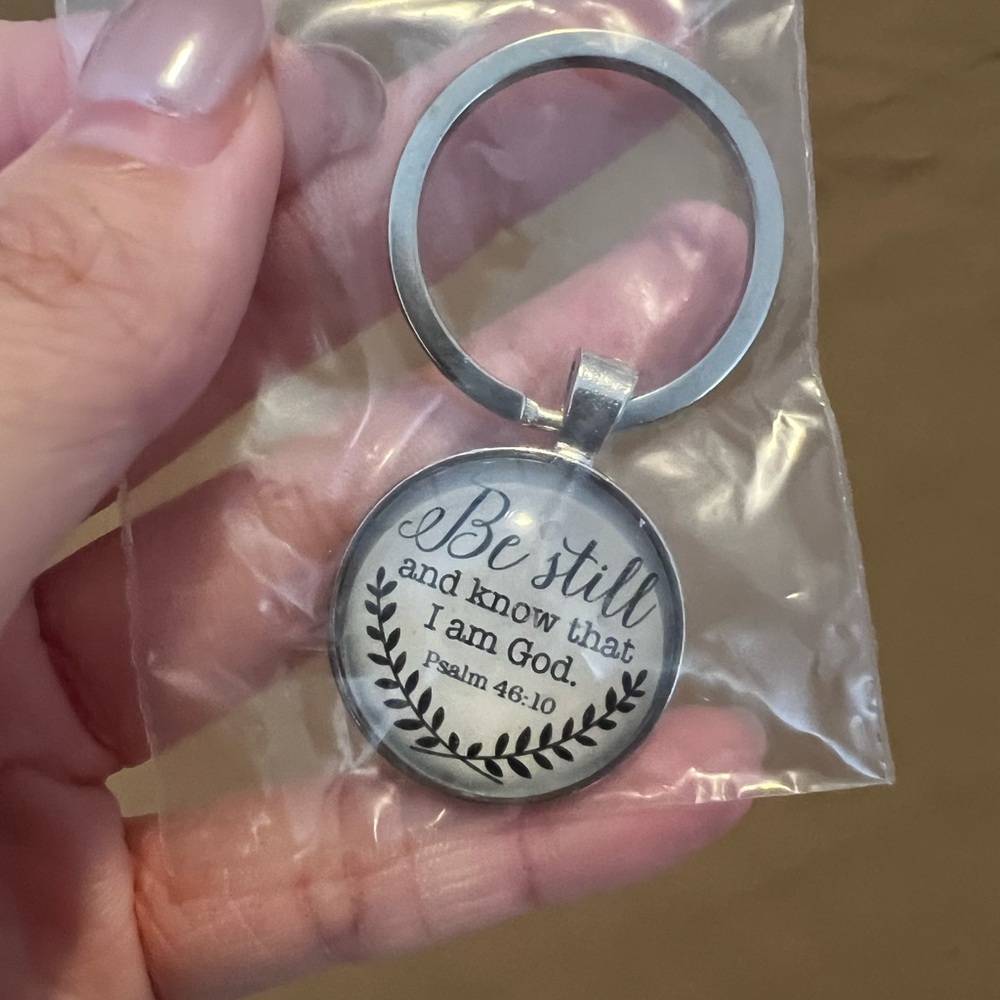 God bless you Inspirational Silver Keychain